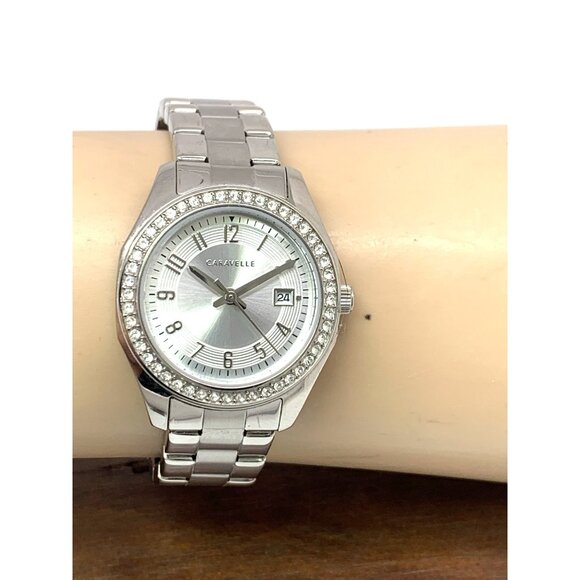 Caravelle by Bulova Women's Watch 43M120 Quartz Silver Dial Stainless Steel 28mm - Picture 10 of 13